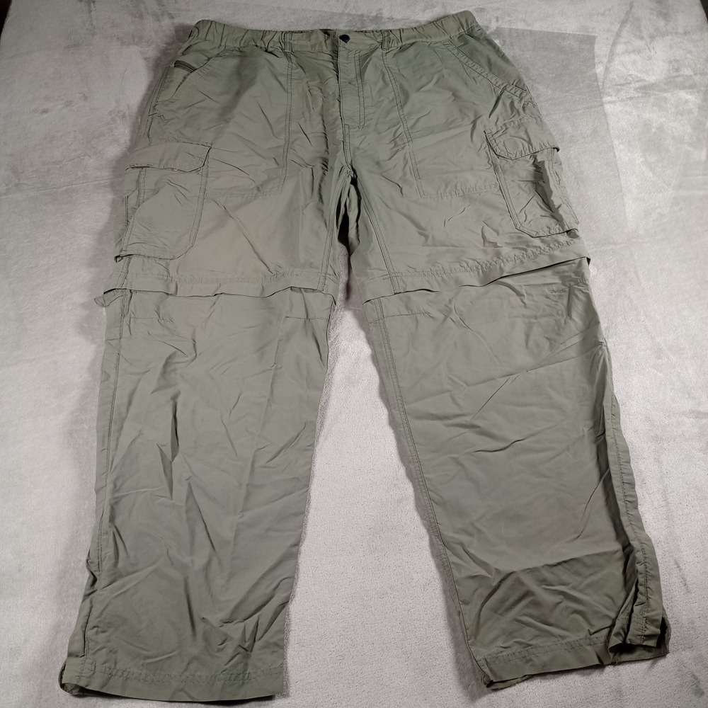 REI Convertible Hiking Cargo Pants Mens XXL 30L Sage Green Nylon UPF 50 Gorpcore